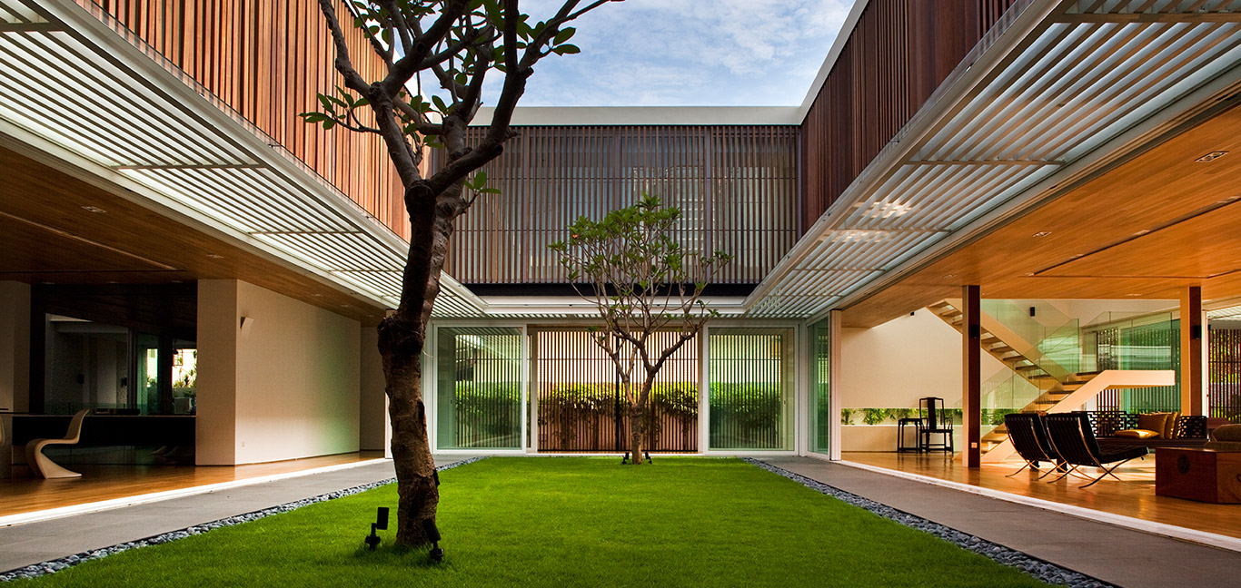 This spacious contemporary house in Singapore is open without compromising security and privacy - by Wallflower Architecture + Design