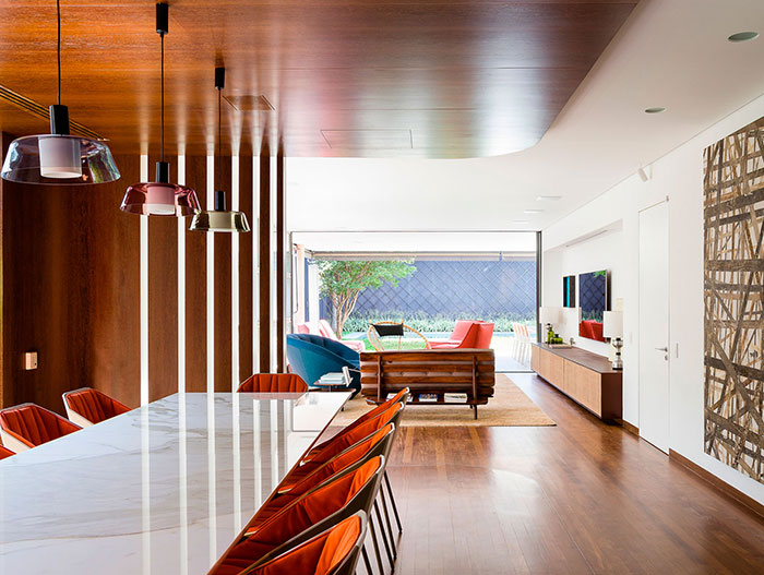 Spectacular dining area inside AA House in Sao Paulo Brazil by Pascali Semerdjian Architects