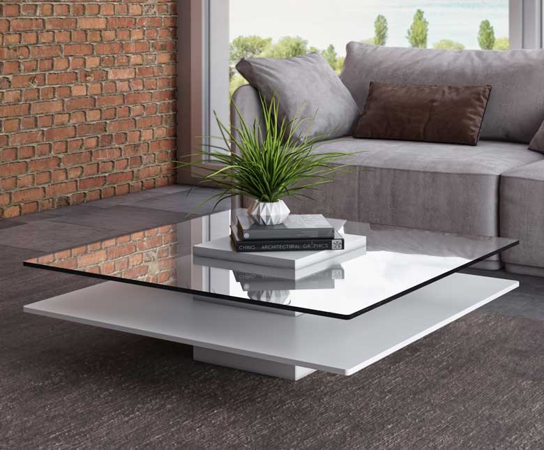 Square Glass Top Coffee Table