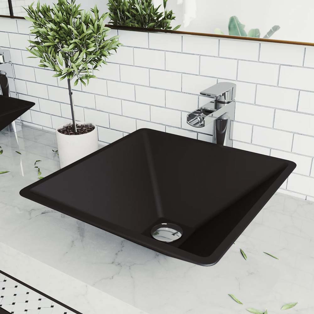 Vigo Square Glass Vessel Bathroom Sink