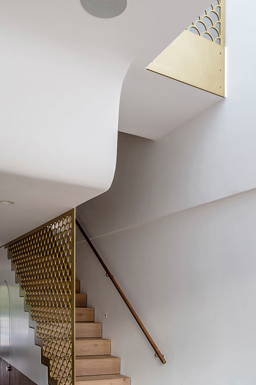 Staircase design in a stylish terraced house located in Sydney, Australia