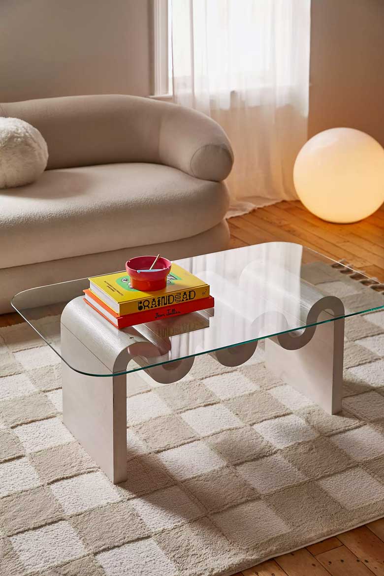 Statement Wavy Glass Coffee Table