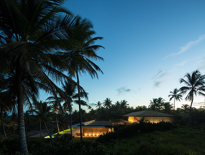 Exterior of a striking modern house by Studio MK27 in Itacare, Brazil