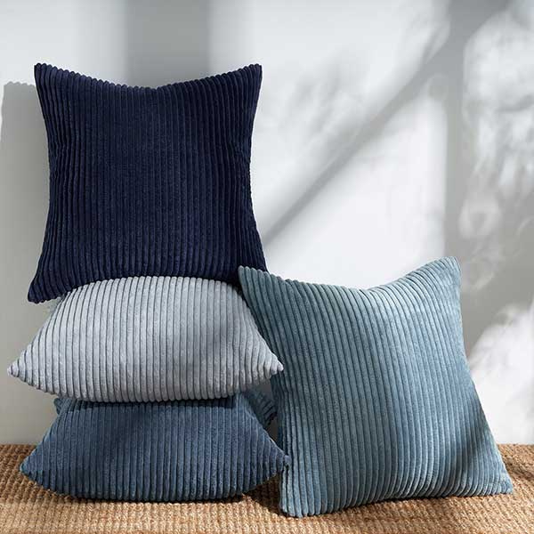 Corduroy Striped Corduroy Pillow Cover Square Modern Gradient Pillow Cases for Sofa, Decorative Cushion Cover (Set of 4)