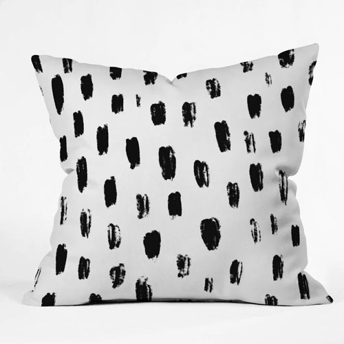 Strokes Throw Pillow Black/White