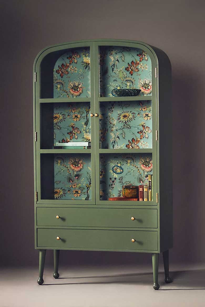 Stylish, bold arched curio cabinet