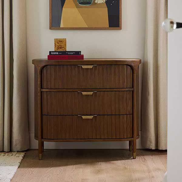 The Isla Fluted-Wood Three-Drawer Dresser