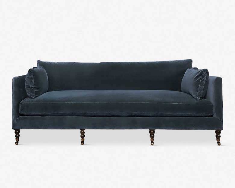 Traditional navy sofa for sale - add a touch of vintage to your living room or home office