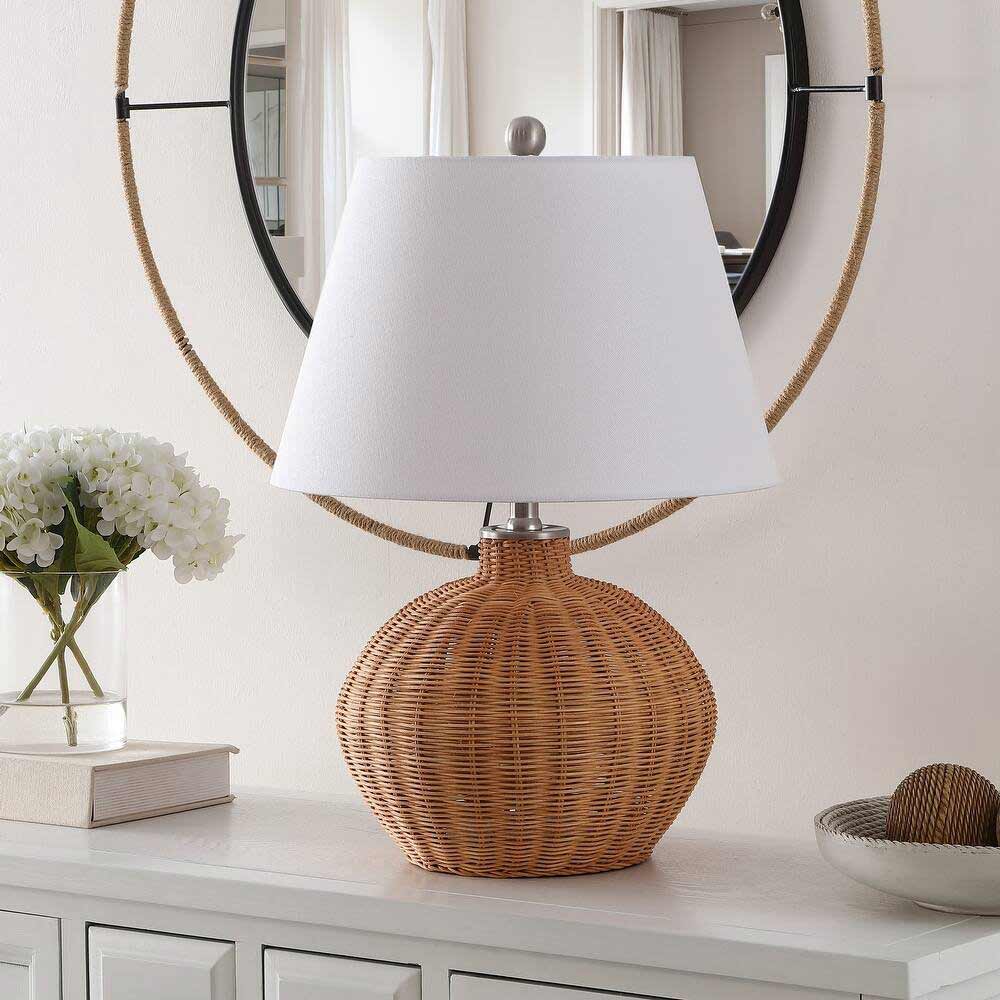 Tropical coastal boho rattan table lamp you can buy