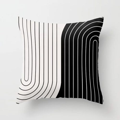 Two Tone Line Curvature Throw Pillow