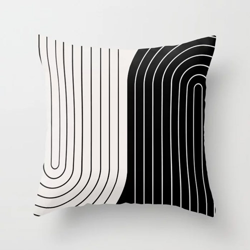 White pillow with black hot sale lines