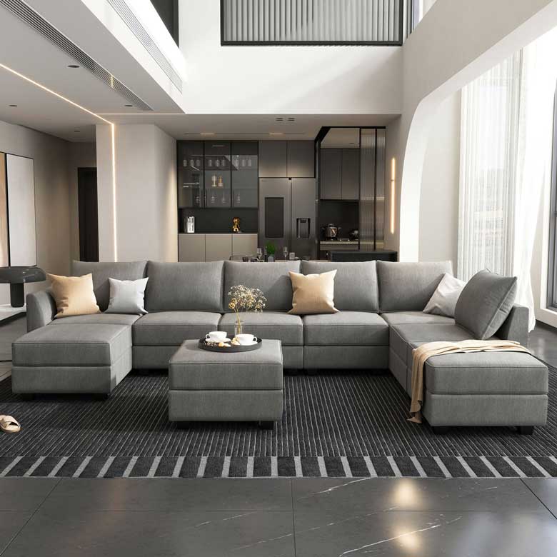 U-shaped Modular Sectional Sofa with Chaise