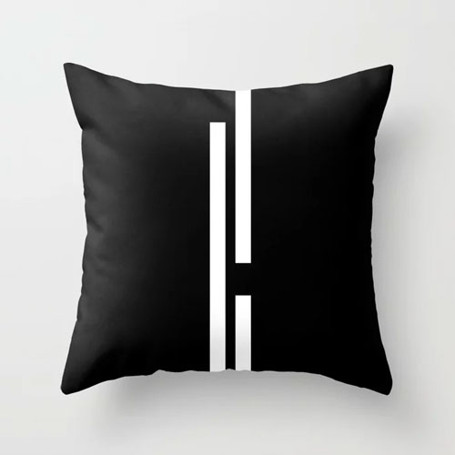 Ultra Minimal Black and White Throw Pillow