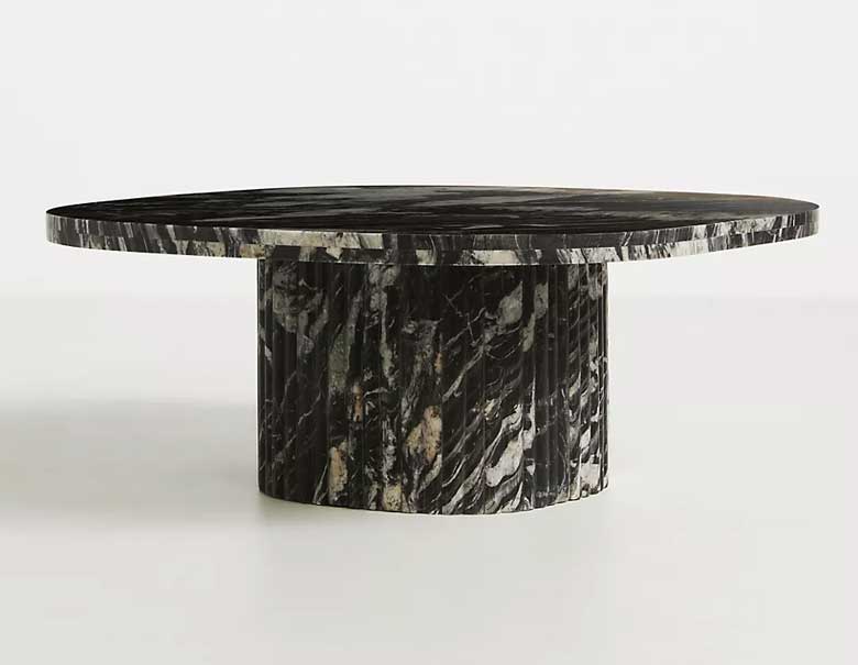 Unique black marble coffee table