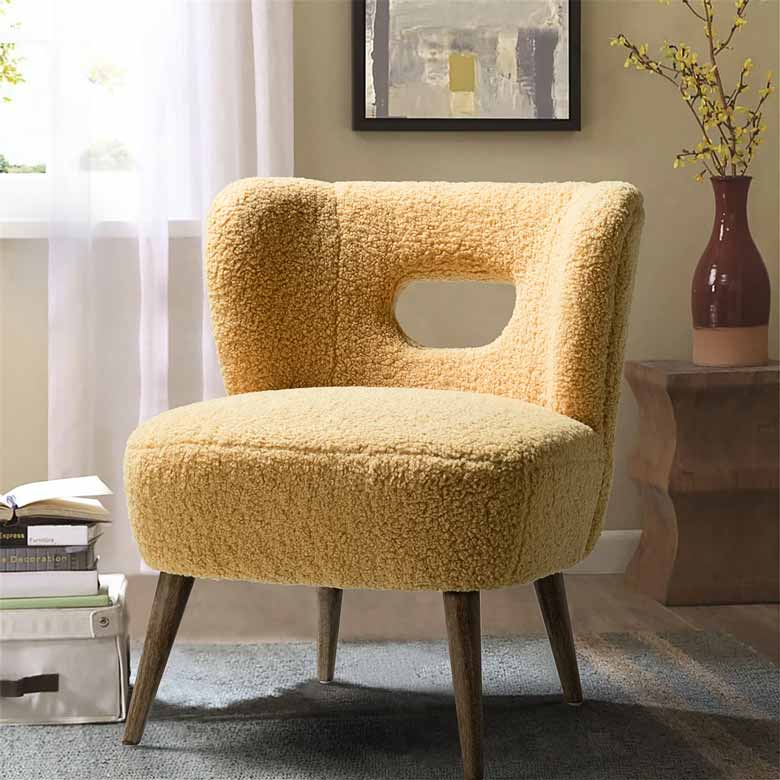 Upholstered Sherpa Side Chair / Faux Sherling Chair