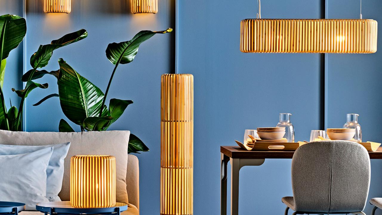 IKEA's New VARPTROSS Collection Turns Handwoven Bamboo Into Sculptural Lighting