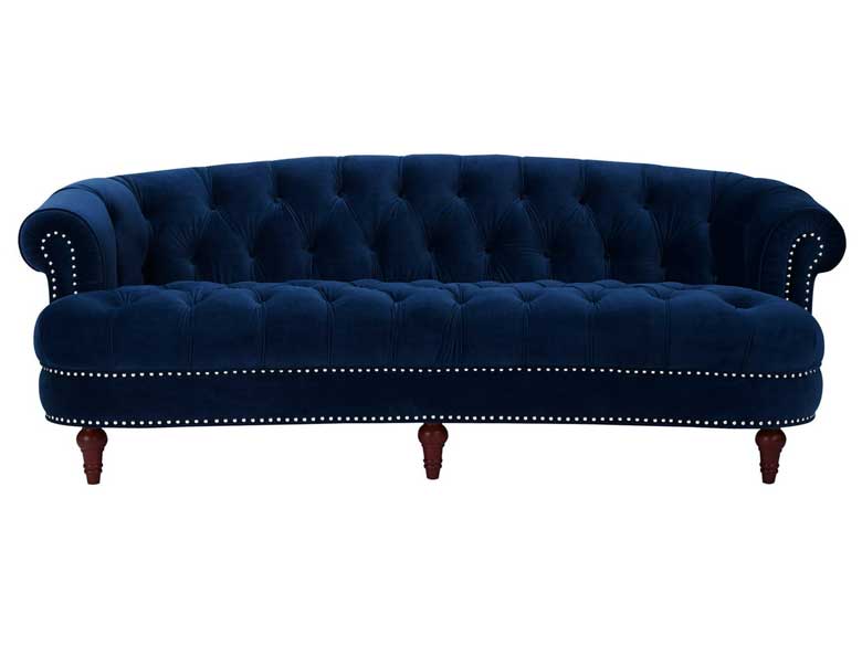 Victorian Chesterfield Living Room Tufted Sofa Couch, Navy Blue