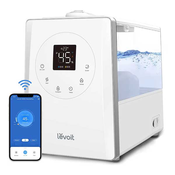 Levoit Smart Warm and Cool Mist Humidifier for Room, 6L Top Fill Air Vaporizer for Large Rooms