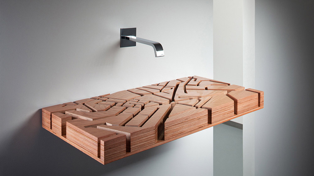 Water Map unique bathroom sink by Julia Kononenko