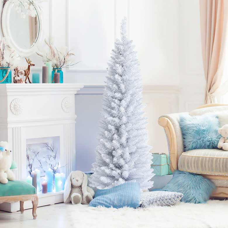 Regular White Realistic Artificial PVC Cashmere Christmas Tree