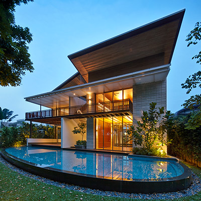 Zen Courtyard House - Contemporary Beach House in Sentosa Cove, SIngapore by Robert Greg Shand Architects